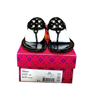 Tory Burch Miller Black Patent Sandal